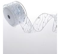 Cinta Ondulada con Puntos Brillantes - Plata - 50 mm - 10 m - 8284 17 (1,75 €/m)