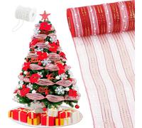 Cinta para Arbol de Navidad, Guirnalda Arbol de Navidad Metálicas Brillantes, Guirnalda de Oropel Navideña Decoración, Guirnalda Navideña, Fita Arvore de Natal para Lazo Cinta Grinalda (2C)