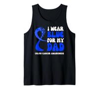 Cinta para concienciación sobre el cáncer de Colon con Texto en inglés I Wear Blue For My Dad Camiseta sin Mangas
