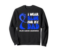 Cinta para concienciación sobre el cáncer de Colon con Texto en inglés I Wear Blue For My Dad Sudadera