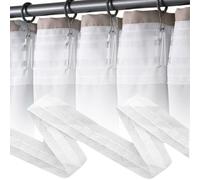 Cinta para Cortinas Fruncir Blanco, 30 m x 2,5 cm Cinta de Cortinas Fruncida Extraíble, Correa Blanca para Cortina Fruncir, Cintas Universal de Plisar de Cortina, para Dormitorios, Oficinas y Hoteles