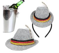 Cinta para el festival de cerveza, Oktoberfest, gorro de fieltro retro, accesorio de disfraz vintage, sombrero de disfraz bávaro con plumas | Fiesta festiva Halloween temática gorra retro cerveza