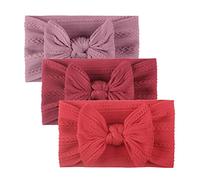 Cinta para el pelo para niños pequeños, bebés, niños, niñas, lazo sólido, diadema, diadema, banda elástica, accesorio para el pelo, paquete de 3 diademas para niños pequeños (B, talla única)