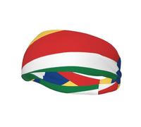 Cinta para el Sudor con la Bandera de Seychelles, Ligera, elástica, Transpirable y Que Absorbe la Humedad, para Hombres y Mujeres.