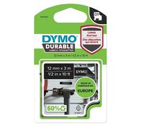 Cinta para etiquetado D1 Durable (L x An: 3 m x 12 mm, Color presión: Negro, Color cinta: Blanco, Plástico)