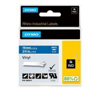 Cinta para Etiquetadora DYMO Rhino 19 mm x 5,5 m Vinilo Blanco sobre Azul