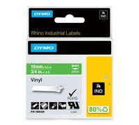Cinta para Etiquetadora DYMO Rhino Vinilo 19 mm x 5,5 m Blanco sobre Verde