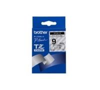 Cinta para Impresora de Etiquetas Brother 9mm TZ Negra sobre Transparente Brillante