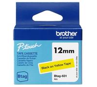 Cinta para impresora de etiquetas Brother BTAG-631 negro sobre amarillo 12 mm x 4 m