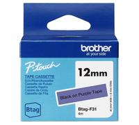 Cinta para impresora de etiquetas Brother BTAG-F31 12 mm x 4 m negro sobre morado