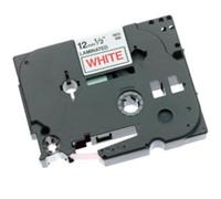 Cinta para Impresora de Etiquetas Brother Gloss Laminated 12mm Rojo/Blanco TZ 8m