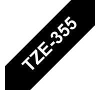 Cinta para impresora de etiquetas Brother TZE-355 Blanco sobre negro 2.4 cm