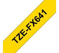 Cinta para impresora de etiquetas Brother TZE-FX641 18 mm x 8 m Negro sobre Amarillo