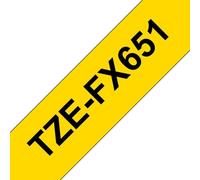 Cinta para impresora de etiquetas Brother TZE-FX651 24 mm x 8 m Negro sobre amarillo