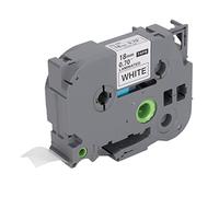 Cinta para impresora de etiquetas, cinta de etiquetas negra sobre blanca para PT E100 PT D210, cinta adhesiva de 8 m de largo y 18 mm de ancho con alta compatibilidad, duradera y (PE Bolsa de 1)