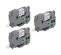 Cinta para impresora de etiquetas, cinta de etiquetas negra sobre blanca para PT E100 PT D210, cinta adhesiva de 8 m de largo y 18 mm de ancho con alta compatibilidad, duradera y (Caja Blanca de 3)