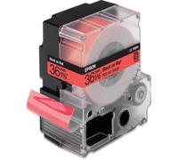 Cinta para impresora de etiquetas Epson LC7RBP9 negro/rojo pastel 36 mm x 9 m