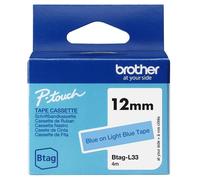 Brother BTAGL33 Cinta azul sobre azul claro, Ancho 12 mm
