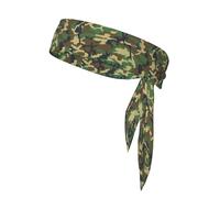 Cinta para la cabeza con estampado de camuflaje militar verde, cinturón deportivo, ideal para deportes, fitness, ejercicio y yoga