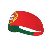 Cinta para la Cabeza Deportiva con la Bandera de Portugal para Hombres y Mujeres. Diadema elástica Que Absorbe la Humedad, Ideal para Correr, Yoga, fútbol y Gimnasio.
