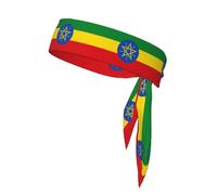 Cinta para la Cabeza Deportiva Unisex con la Bandera de Etiopía, Absorbente del Sudor y con Cierre Ajustable, Ideal para Fitness, Deportes, Correr, Ciclismo, Senderismo y Yoga.