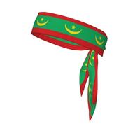 Cinta para la Cabeza Deportiva Unisex con la Bandera de Mauritania, Absorbente del Sudor y con Cierre Ajustable, Ideal para Fitness, Deportes, Correr, Ciclismo, Senderismo y Yoga.
