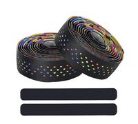 Cinta para manillar de bicicleta - Cinta de agarre para bicicleta de carreras, cinta de manillar de puntos, bicolor perforada, perforada de color, banda cómoda transpirable para ciclismo y larga