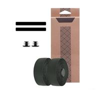 Cinta para manillar de bicicleta de carretera - 2150 mm × 30 mm × 2.8 mm PU/EVA antideslizante y absorbente de golpes con extremos de barra y bandas de borde (verde oscuro)