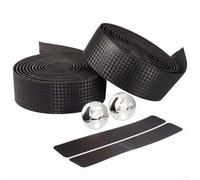 Cinta para manillar de bicicleta de carretera, fibra de carbono, piel sintética, antideslizante, absorbe los golpes, forro de espuma EVA, transpirable, absorbe el sudor, con extremos de barra