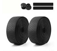 Cinta para manillar de bicicleta de carretera y MTB con núcleo de EVA PU para mitigación de golpes y respuesta táctil de 30 mm de ancho, 2 rollos (negro)