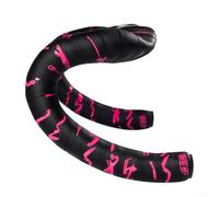 Cinta para manillar de bicicleta, fabricada con PU y EVA para un máximo agarre y reducción de golpes (rosa-negro)
