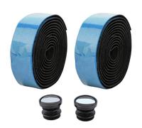 Cinta para manillar de bicicleta Premium EVA PU Grip Wrap para bicicleta de carretera Ciclismo Cómodo Durable Antideslizante Absorción de impactos Negro Rojo Verde 2 rollos (Negro Azul)