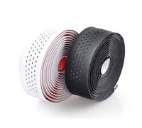 Cinta para manillar de carretera velo microfibra perforada negra para bici