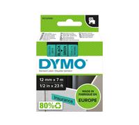 Cinta para rotuladora D1 12mm x 7m negro/verde S0720590