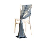 Cinta para Silla de Boda 10/50PCS Chiffon Chair Sashes Cover Aisle Decorations Draping Fabric Wrinkle-Free With Tie For Party Wedding Decorate Banquet(Blue,50pcs)