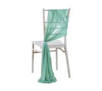 Cinta para Silla de Boda 10/50PCS Chiffon Chair Sashes Cover Aisle Decorations Draping Fabric Wrinkle-Free With Tie For Party Wedding Decorate Banquet(Blue Green,50pcs)