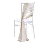 Cinta para Silla de Boda Set Of 10 Like Chiffon Chair Sashes Wedding Decoration For Aisle Decorations Party Banquet Event Baby Shower，17x250cm Long(Beige and white)