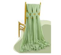Cinta para Silla de Boda Set Of 2 Chiffon Chair Sashes Wedding Decoration 30x300cm Knot Bands For Party Banquet Event Baby Shower Decors(Light green)