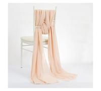 Cinta para Silla de Boda Set Of 2 Chiffon Chair Sashes Wedding Decoration 30x300cm Knot Bands For Party Banquet Event Baby Shower Decors(Apricot)
