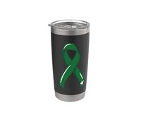 Cinta para sobrevivientes de cáncer de hígado, quimioterapia, verde Kelly Vaso térmico de acero inoxidable de doble pared