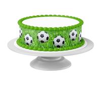 Cinta para tartas Fútbol comestible - 4 piezas á 24cm x 5cm apta para tartas de hasta 30 cm para comer - decoración creativa para tartas