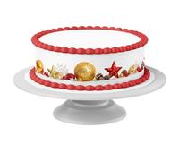 Cinta para tartas navidad 2 comestible - 4 piezas á 24cm x 5cm apta para tartas de hasta 30 cm para comer - decoración creativa para tartas