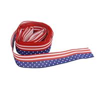 Cinta patriótica Rollo de cinta decorativa de primera calidad para decoraciones del Día de la Independencia del 4 de julio Material de tela 6,5 cm de ancho 10 m de largo