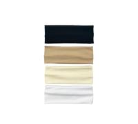 Cinta Pelo Deporte 4 unids/set bandas for el cabello tejidas for mujer, diadema elástica ancha de Color sólido, deportiva for Yoga, suave for maquillaje facial(Yellow)