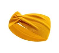 Cinta Pelo Deporte 8PC Silky Threaded Fabric Twist Headband Yoga Workout Running Sport Elastic Hair Bands for Women's Turban Hair Wrap for Girls(Yellow)