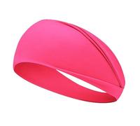 Cinta Pelo Deporte Diadema deportiva fluorescente Diadema elástica ancha for yoga que absorbe el sudor(F hot pink)