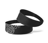 Cinta Pelo Deporte Diadema deportiva for hombre y mujer, antideslizante, absorbente de humedad, for entrenamiento, fitness, running, ciclismo, fútbol, yoga(2 PCS -Black)