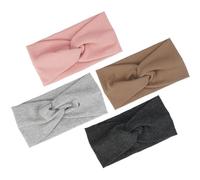 Cinta Pelo Mujer de Algodón Elástico Para Otoño Invierno- 4 Piezas Cinta para el Pelo Mujer para Mujeres y NiñAs,Accesorios Pelo de Punto Elástico Fleece,Cómoda Cintas de Pelo Nudo Anchas Caliente
