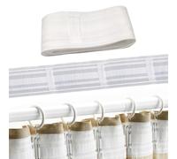 Cinta Plisada de Cortina, 5 m x 85 mm Cinta de Cortina, Cinta de Cortina con trabillas, cinta plisada para cortinas, Cortina de Ducha y Cortina de Puerta, cinta fruncidora universal (Blanco)
