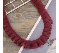 Cinta plisada de organza de 2,5 cm x 30 m, cinta de encaje, cinta de volantes, ribete de encaje vintage, ribetes de encaje para coser para manualidades, álbumes de recortes, bodas, decoración, rojo